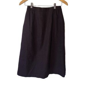 Vintage Leslie Fay Petites Haberdashery Wool Blend Straight Skirt Sz 12P Black